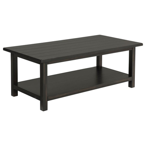 Payne - Wood Coffee Table With Shelf - Java